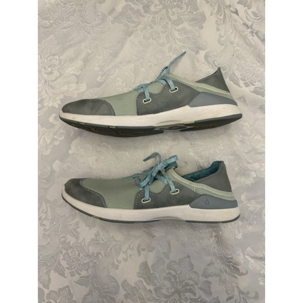 OLUKAI Miki Li Women’s Sneaker Casual Shoe Women’s Size 8 Green Blue Gray - Picture 7 of 12